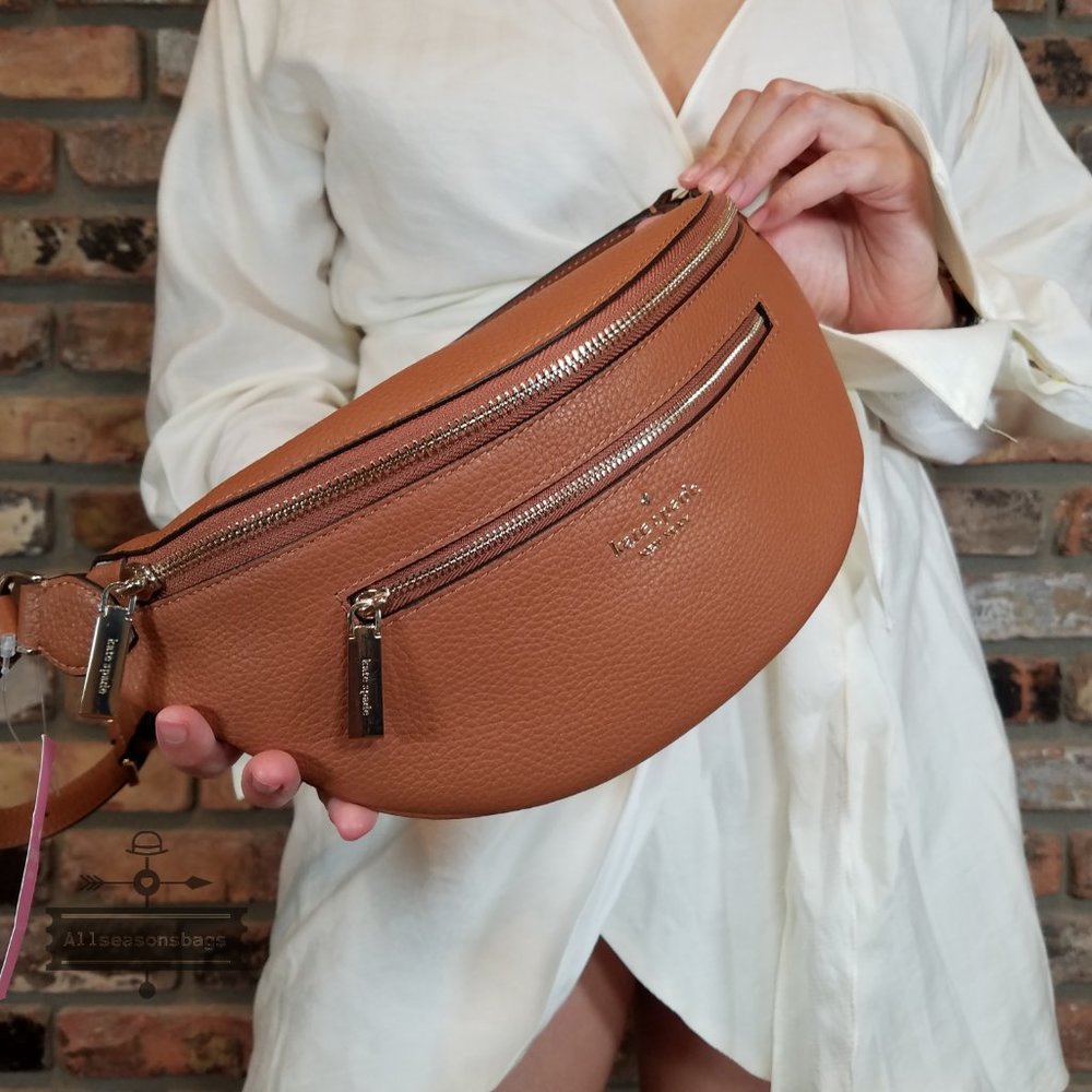 AUTHENTIC Kate Spade New York Leila Leather Belt Bag Fanny Pack in Warm GINGER - Picture 5 of 7
